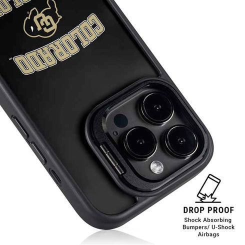 University of Colorado CU Logo on Gold iPhone 16 Pro Kickstand Case